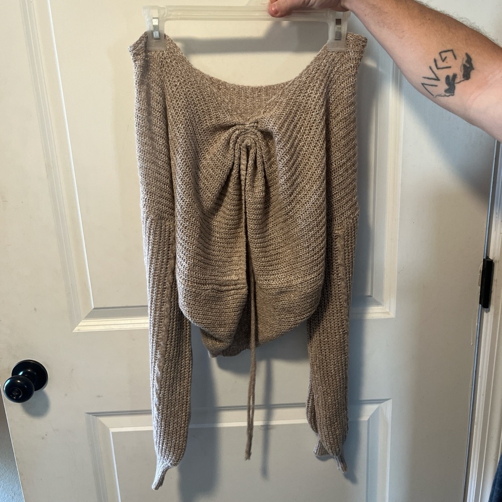 SHEIN Taupe Off-Shoulder Sweater